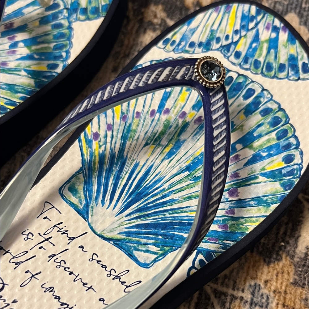 Brighton Oceanic Shell Flip Flops - Picture 3 of 6
